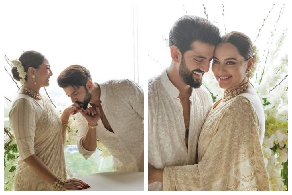 Sonakshi Sinha with Husband Zaheer Iqbal During Wedding ceremony